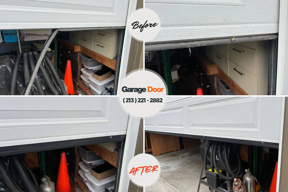 Before and after: garage door repair Spearfish, SD